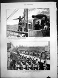 Antique Print War Egypt HMS Carysfort Temeraire Company Drill Monarch 1882 19th