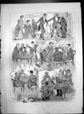 Old Facts And Fancies Ii Quiet Rubber Whist Colour Tinted Gentlemen 1882 19th
