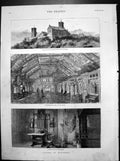 Antique Print Luther Wartburg Castle South East Banqueting Hall Study 1882 19th