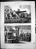 Old Print War Egypt Armstrong Gun Ironclad Train British Officers En Route 1882