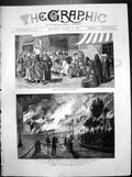 Old After Burning Alexandria Arabs Jews Seek Food Watching Fire 1882 Victorian