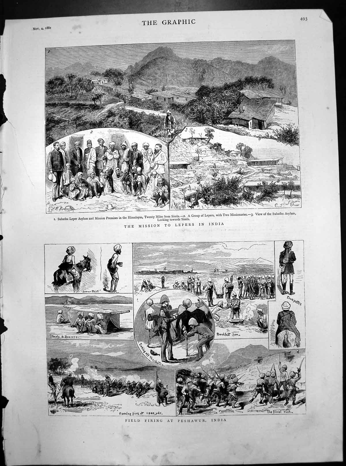 Old Mission Lepers India Subathu Asylum Simla Field Firing Peshawur 1882 19th