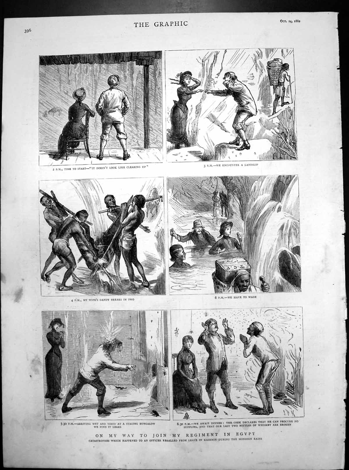 Old Joining Regiment Egypt Catastrophes Along Way Officer Monsoon 1882 19th