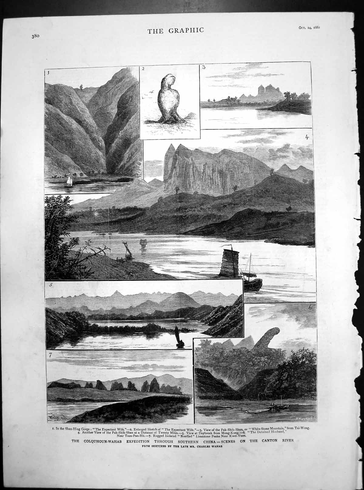 Old Colquhoun-Wahab Expedition Southern China Views Canton River 1882 Victorian