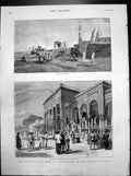 Old British Occupation Cairo Egypt Tombs Caliphs Palace Gezeereh 1882 Victorian