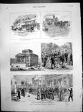 Old Print Preston Guild Festival Shambles Miller Park Propsed Free Library 1882