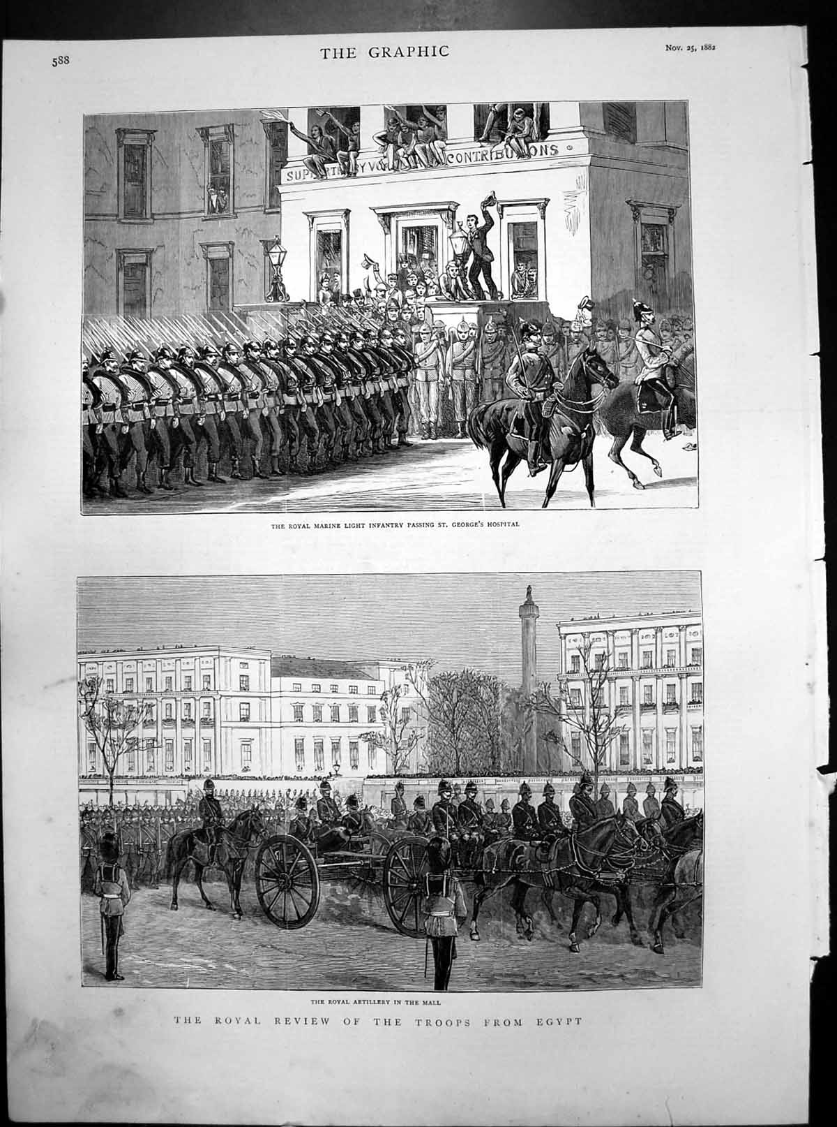 Old Royal Review Troops Egypt Marine Light Infantry Royal Artillery 1882 19th
