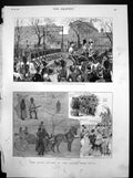 Old Print Royal Review Troops Egypt Duke Connaught Sketches Streets 1882 19th