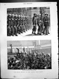 Old Print Royal Review Troops Egypt Naval Brigade 4Th Dragoon Guards 1882