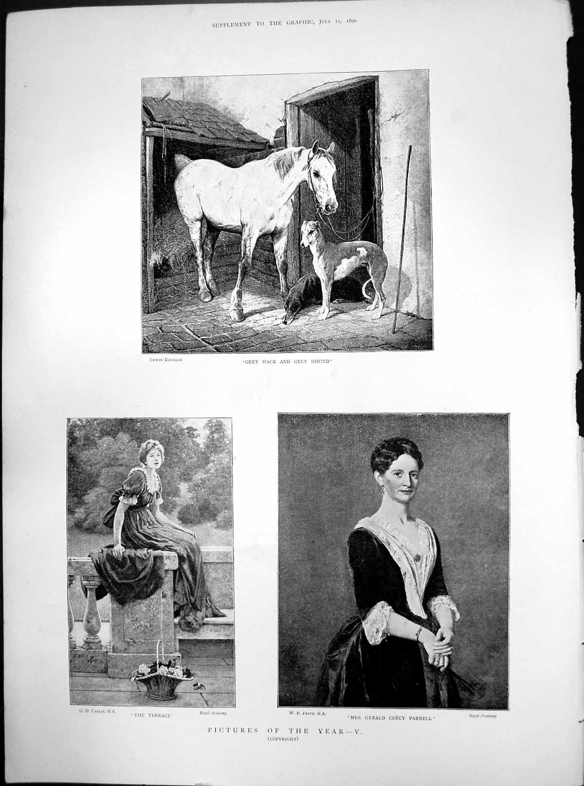 Old Pictures Year V Grey Hack Hound Terrae Mrs Gerald Crecy Parnell 1890 19th