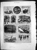 Old Print Shooting Trip Vigo Setting Sail Journey Housed In Night Poor Bag 1882
