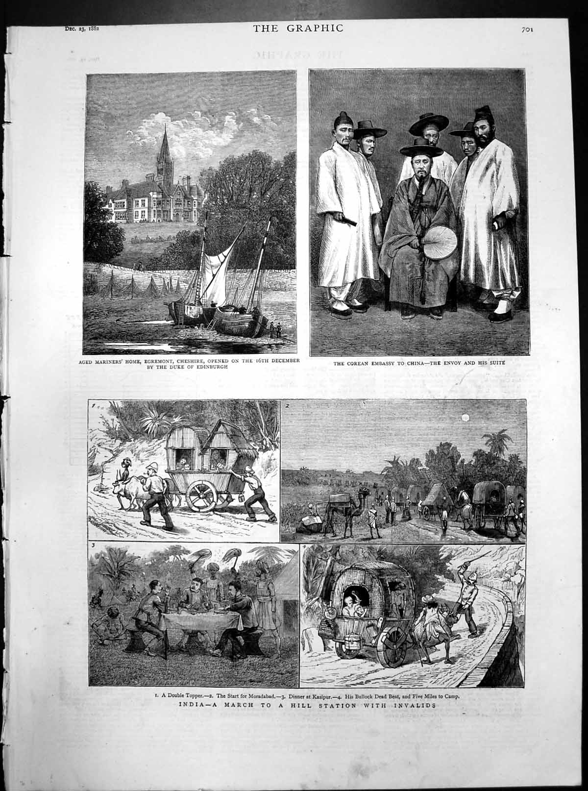 Old India March Hill Station Invalids Aged Mariner'S Home Cheshire 1882 19th