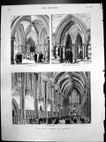 Old Print Royal Courts Justice Principal Entrance Juror'S Great Hall 1882 19th