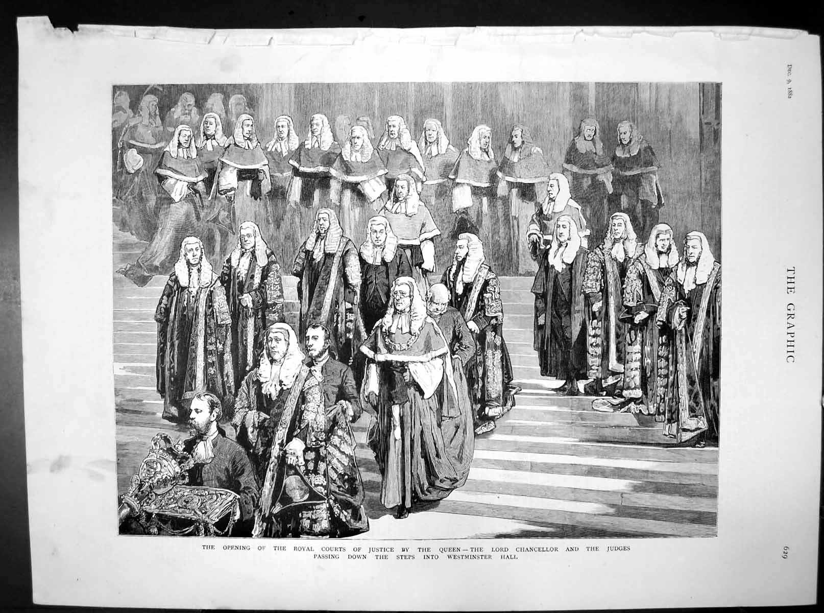 Old Opening Royal Courts Justice Judges Chancellor Westminster Hall 1882 19th