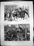 Old Opening Royal Courts Justice Charging Judges Crowd In Strand 1882 Victorian