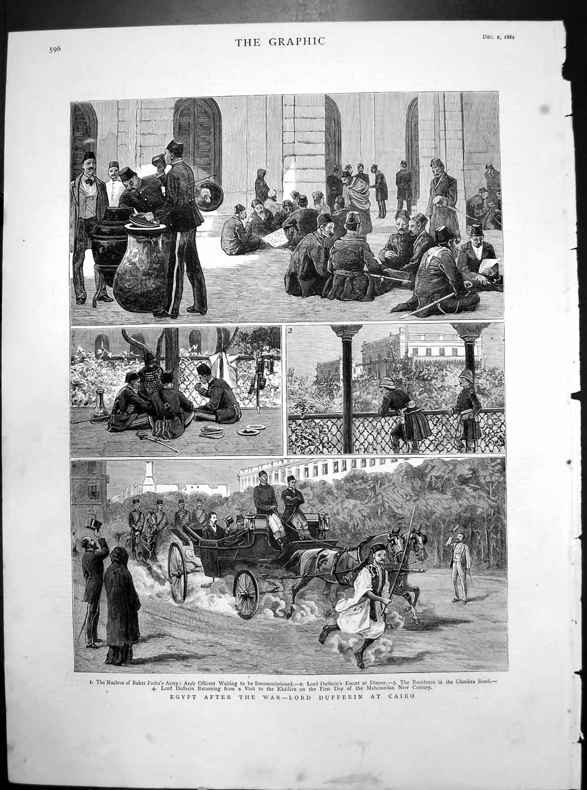 Old Egypt After War Lord Dufferin Cairo Baker Pasha'S Army Escort 1882 19th