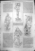 Old Print Kent Humourous Sketches Firemen Houses Parliament EJ Davis 1879 19th