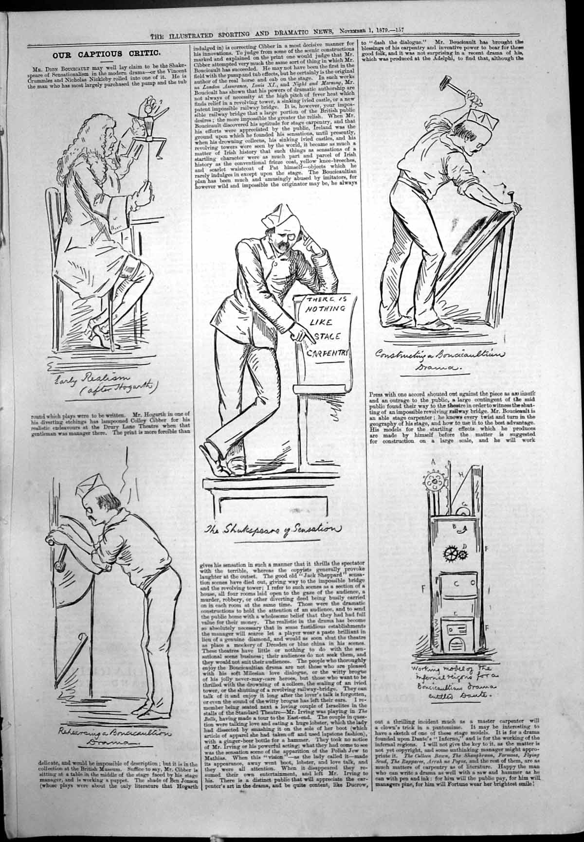 Old Captious Criticstage Carpentry Early Realism Dante Machinery 1879 Victorian