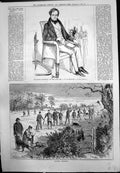 Antique Print Portrait JBBuckstone Battue Shooting Dogs Hare Pheasant 1879 19th