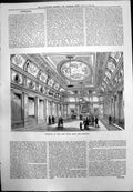 Old Interior New Town Hall Holborn Ornate Ceiling Decorated Walls 1880 19th