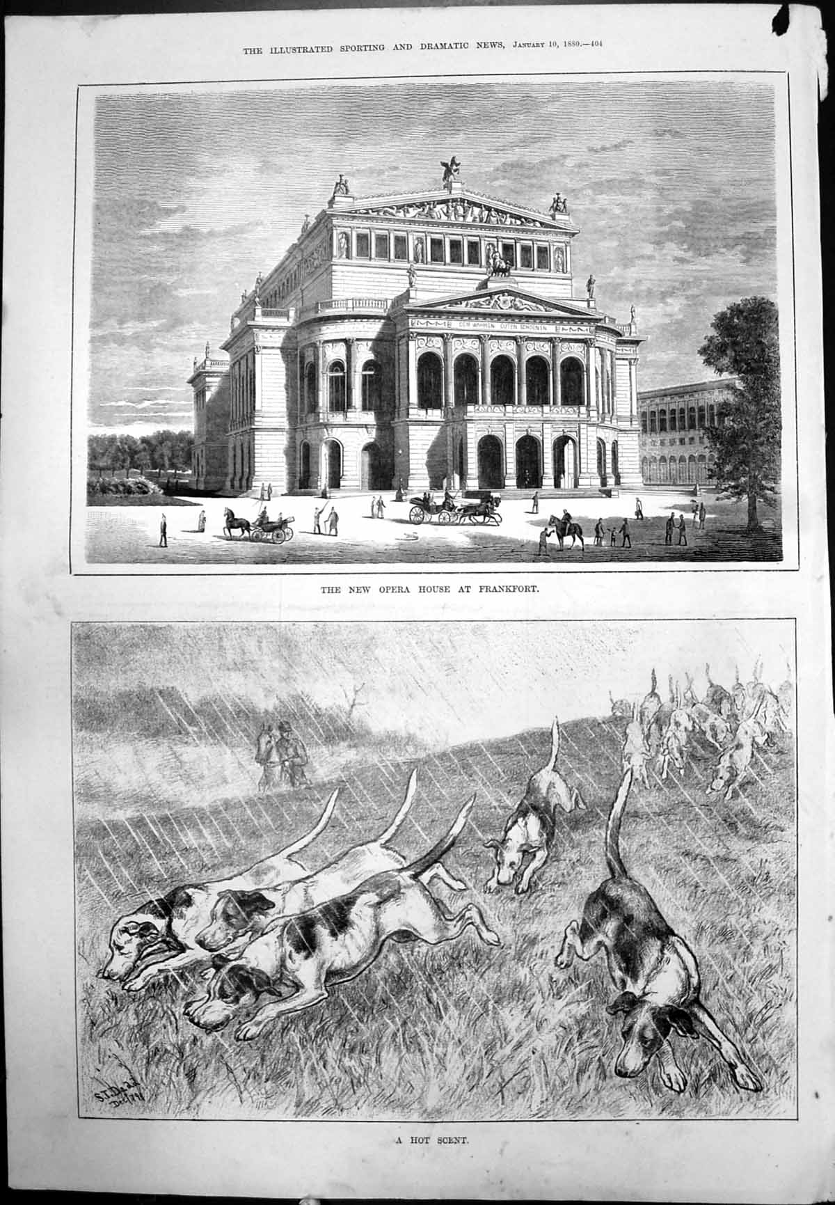 Old New Opera House Frankfort Exterior Hot Scent Hounds Following 1880 19th