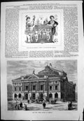 Old Print Sinbad Theatre Royal Brighton Scene New Opera House Geneva 1880 19th