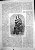 Antique Old Print M Fechter Character Hamlet Full Costume Portrait Sword 1875
