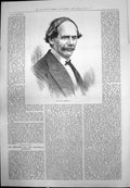 Print Sir Jules Benedict Portrait Moustache Jacket Collared Shirt Bow Tie 1875