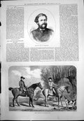 Old Print Late Earl Yarborough His Huntsmen 1792 Horses Hound Trees 1875 18th