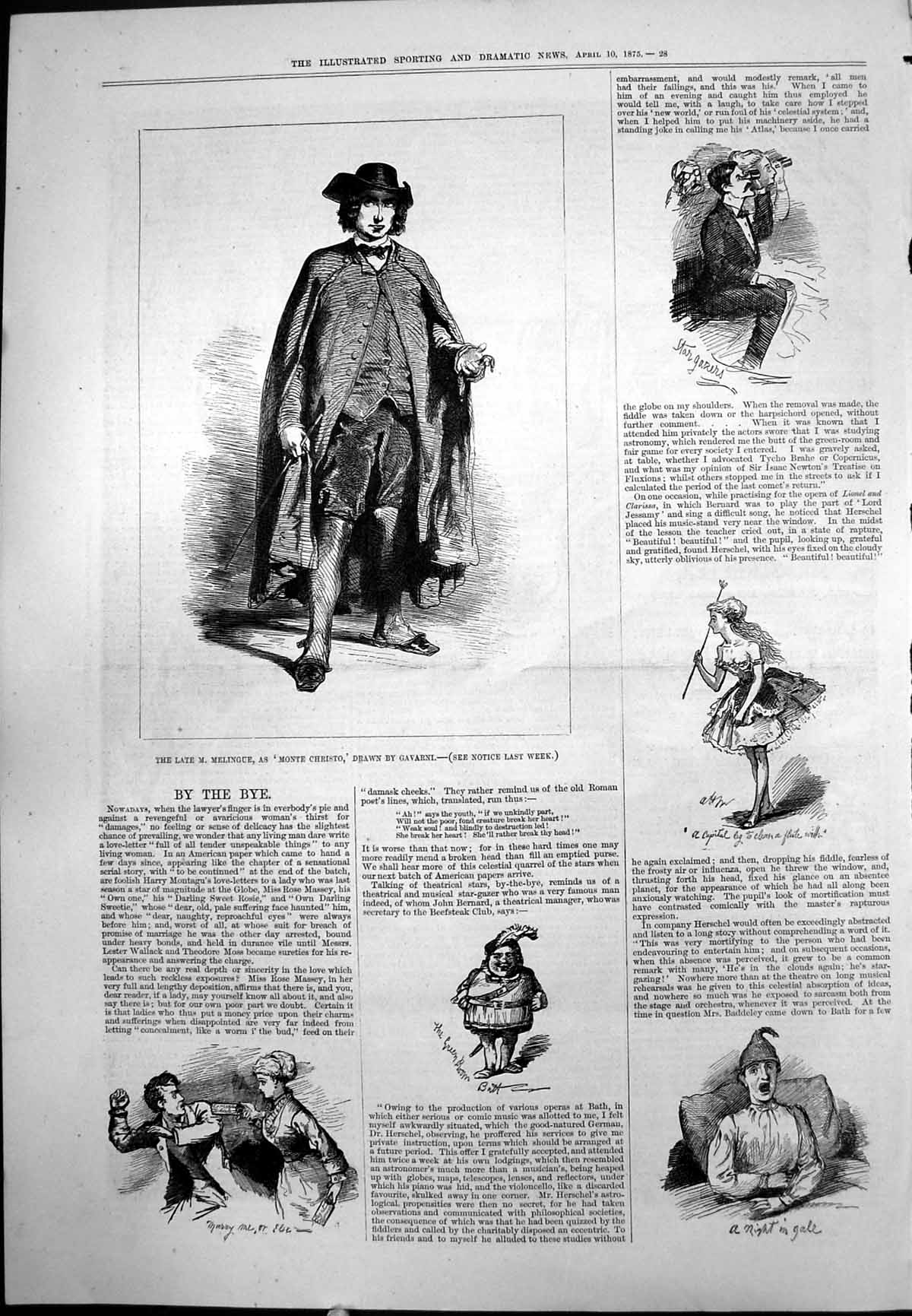 Old Late M Melingue Monte Christo Character Studies Nightingale 1875 Victorian