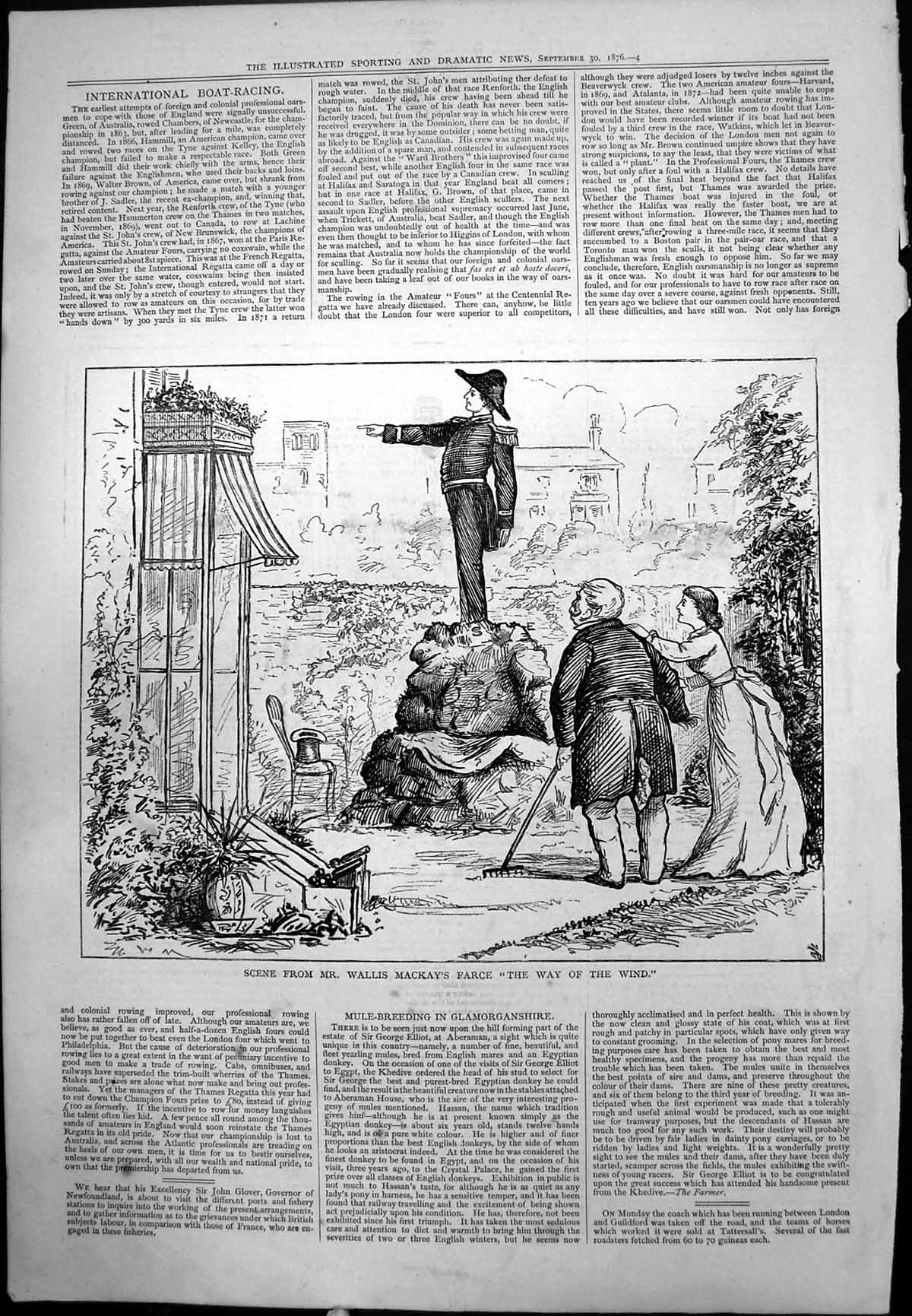 Old Scene Mr Wallis Mackay'S Farce Way Wind Man Atop Garden Heap 1876 Victorian