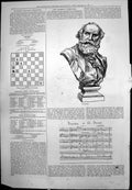 Antique Old Print Gounod Bust Fragment From Requiem De Ch Music Score 1876 19th