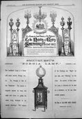 Old Adverts Smethurst'S Lamps Chandeliers For Hire Borgia Wax Oil 1877 19th