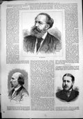 Antique Old Print Dr Mosenthal Victor Masse TS Dawson Portraits Beards 1877