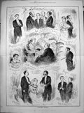 Antique Print Seasonable Sketches Ballroom Conservatory Bored Despair 1877 19th