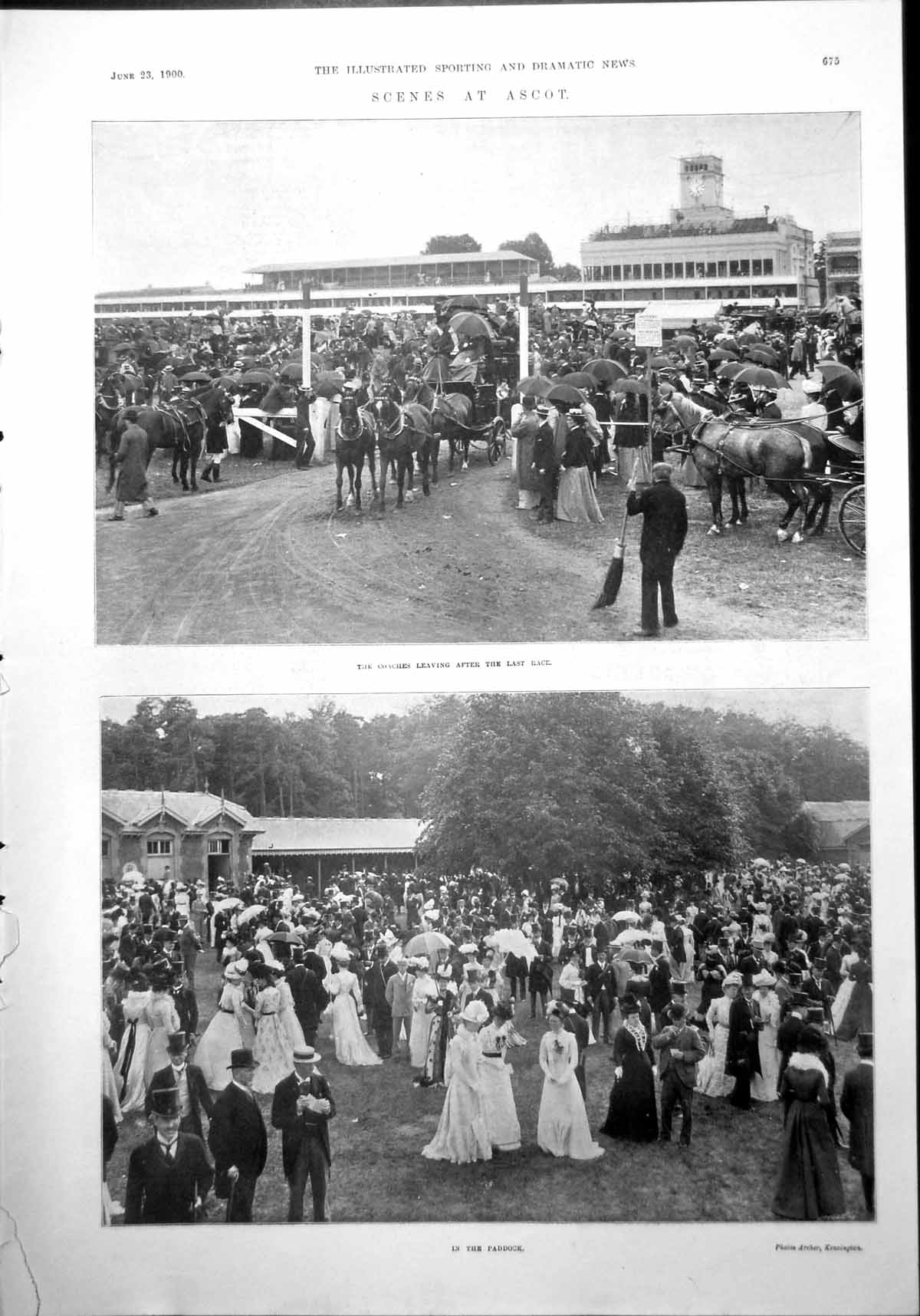 Old Scenes Ascot Coaches Leaving Last Race Paddock Ladies Gentlemen 1900 20th
