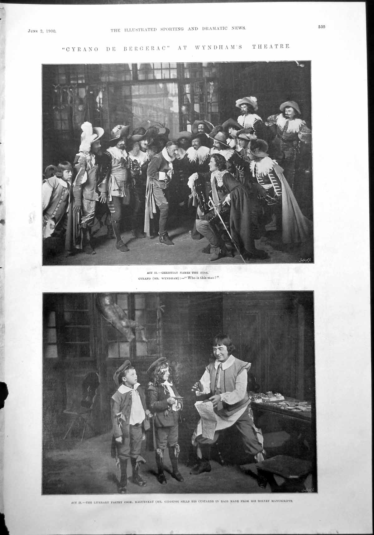 Old Cyrano De Bergerac Wyndham'S Theatre Act Ii Scenes Mr Wyndham 1900 20th