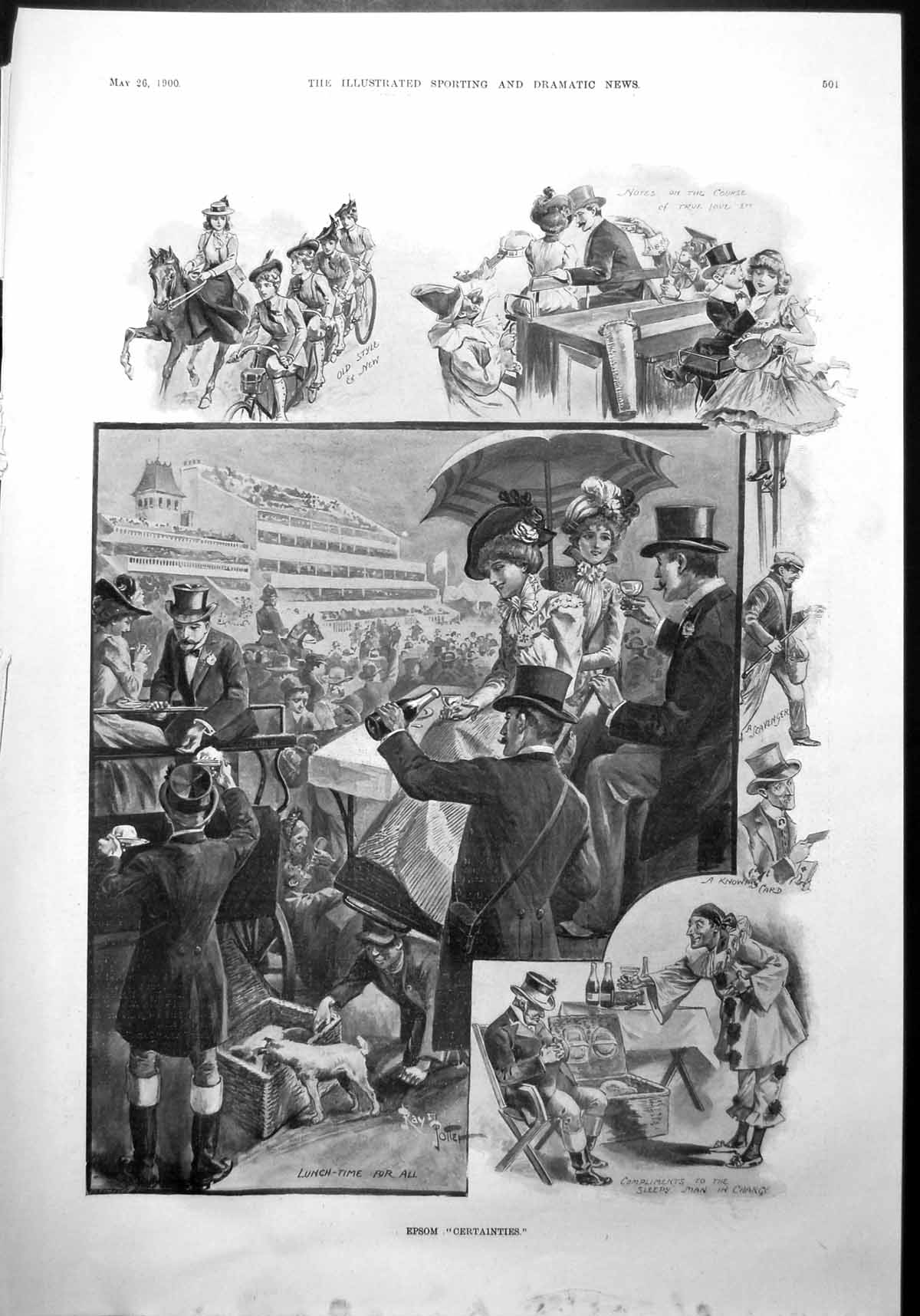 Old Epsom Certainties Horses Bicycle True Love Champagne Lunches 1900 Victorian