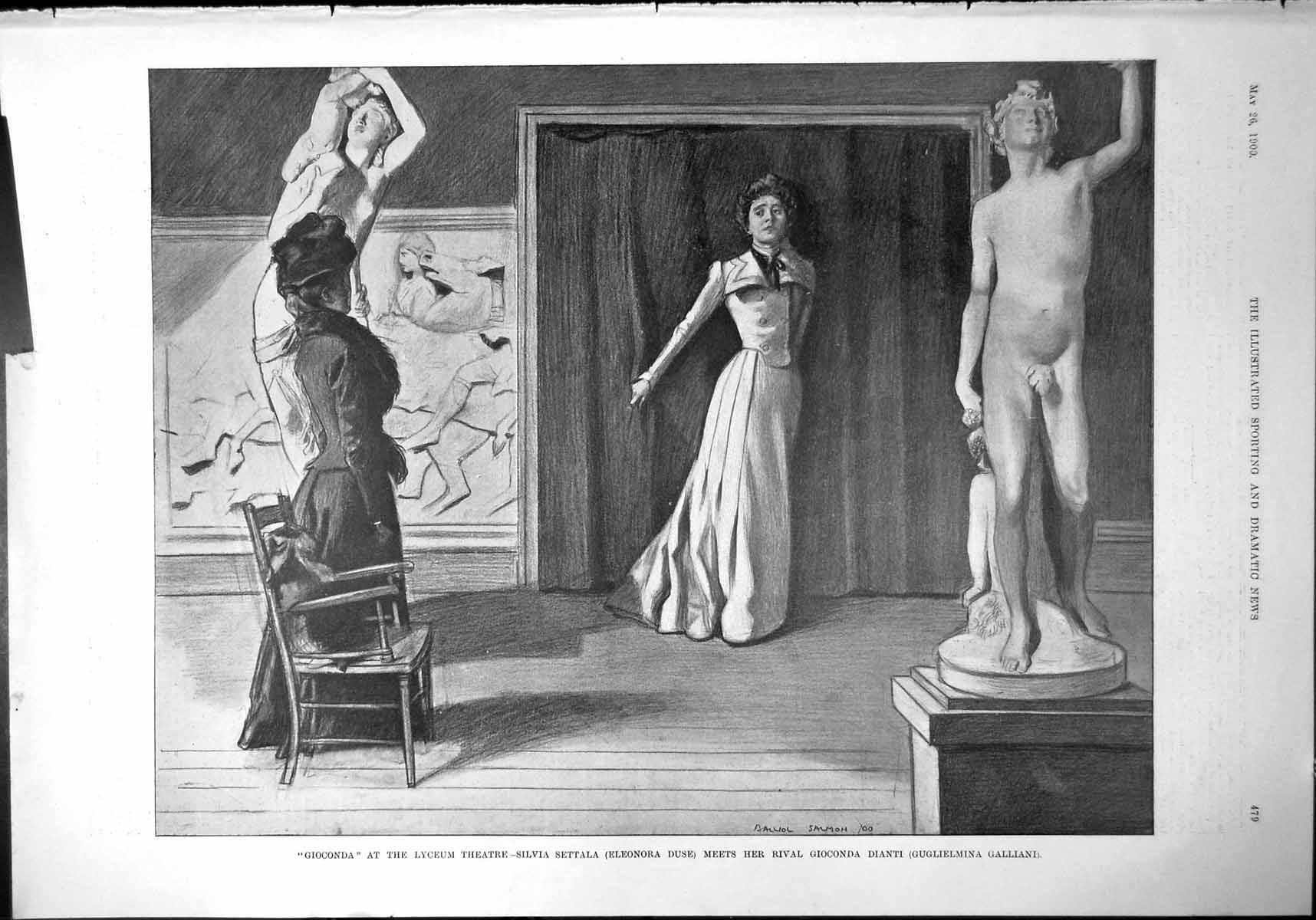 Old Gioconda Lyceum Theatre Silvia Settala Guglielmina Galliani 1900 Victorian