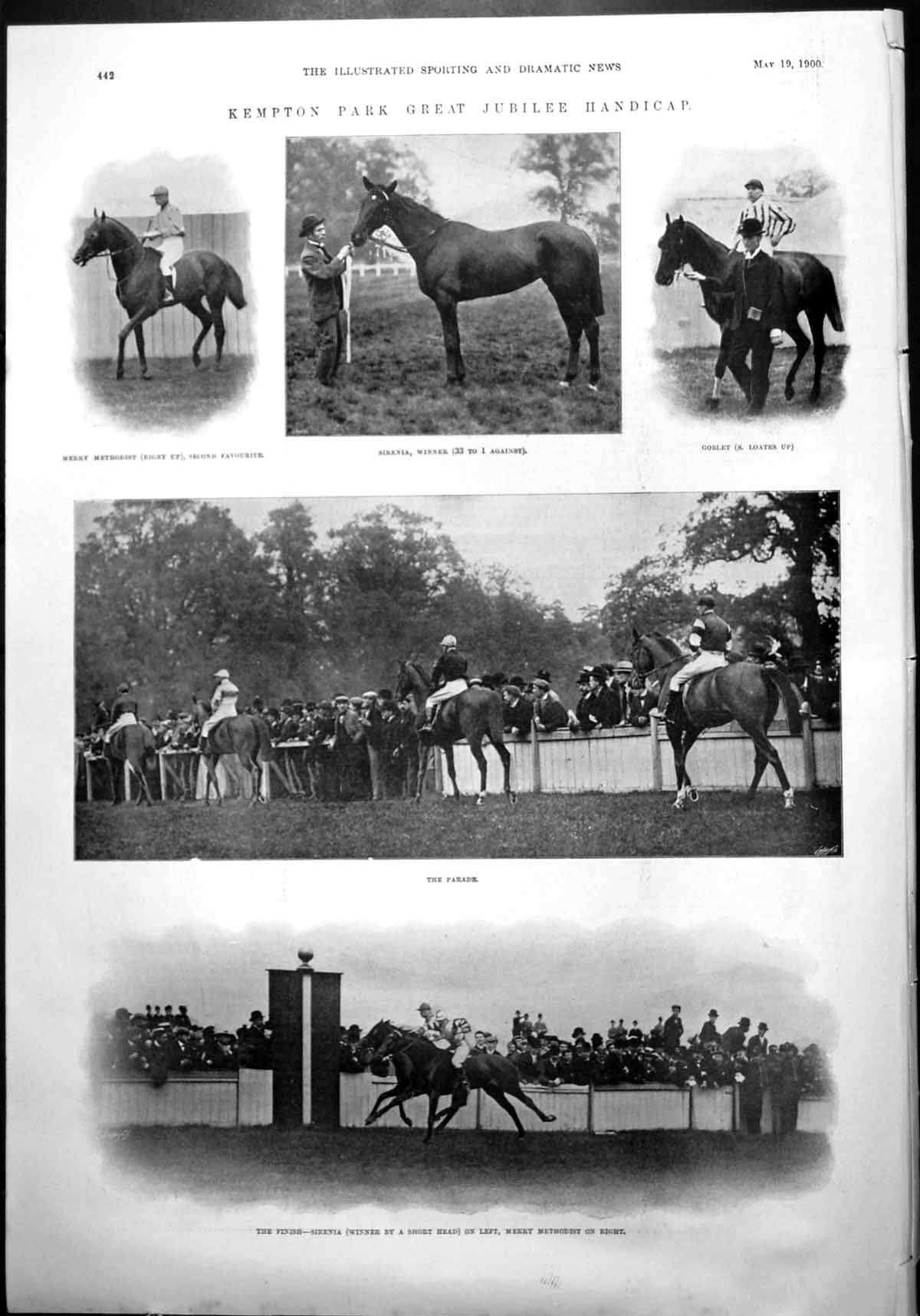 Old Kempton Park Greatjubilee Handicap Horses Parade Race Sirenia 1900 20th