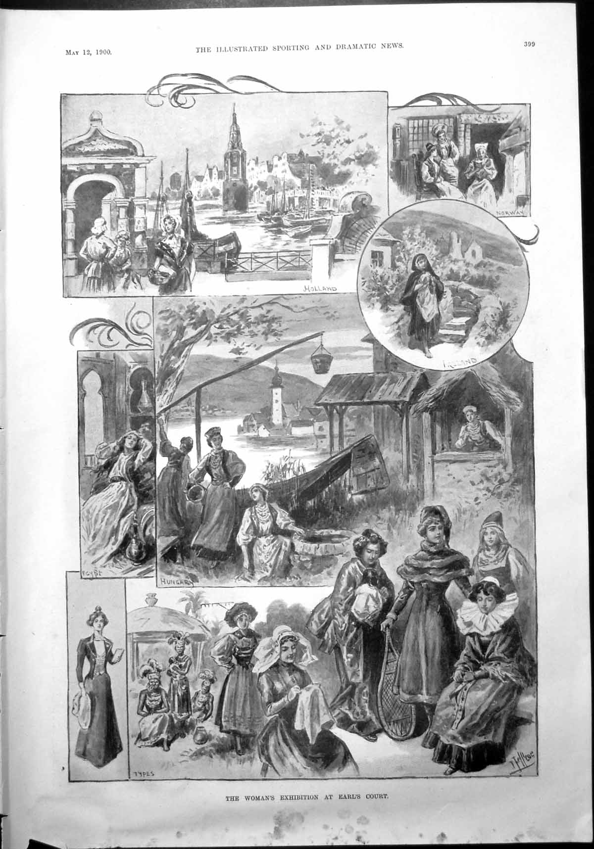 Old Woman'S Exhibition Earl'S Court Holland Norway Ireland Costumes 1900 20th
