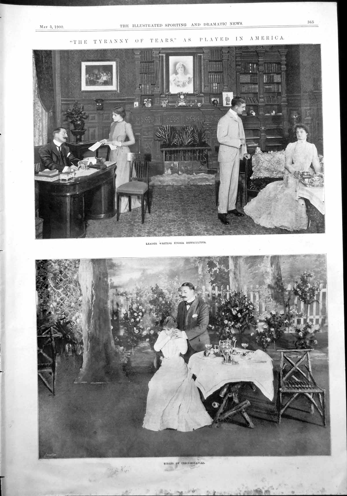 Print Tyranny Tears Played America Leader Writing Stress Distraught Lady 1900