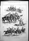 Old Print Competition Royalcambridge Trophy Wimbledon Horses Firing 1879 19th