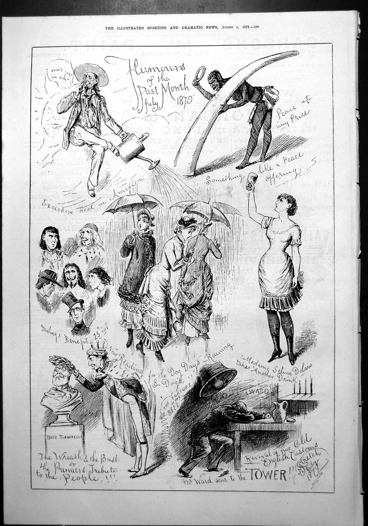 Old Humours July Excessive Heat America Tusk Peace Offering Stretch 1879 19th