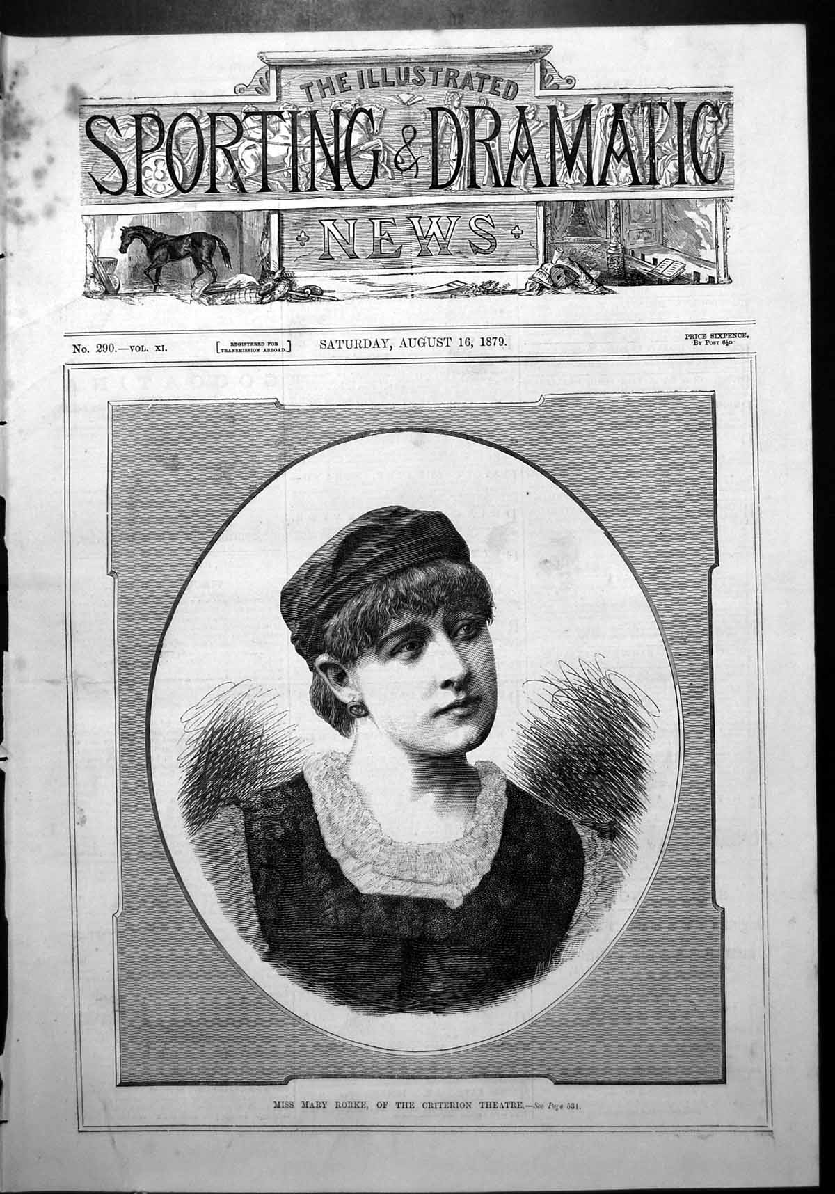 Old Miss Mary Rorke Criterion Theatre Frontispiece Portrait Hat 1879 Victorian