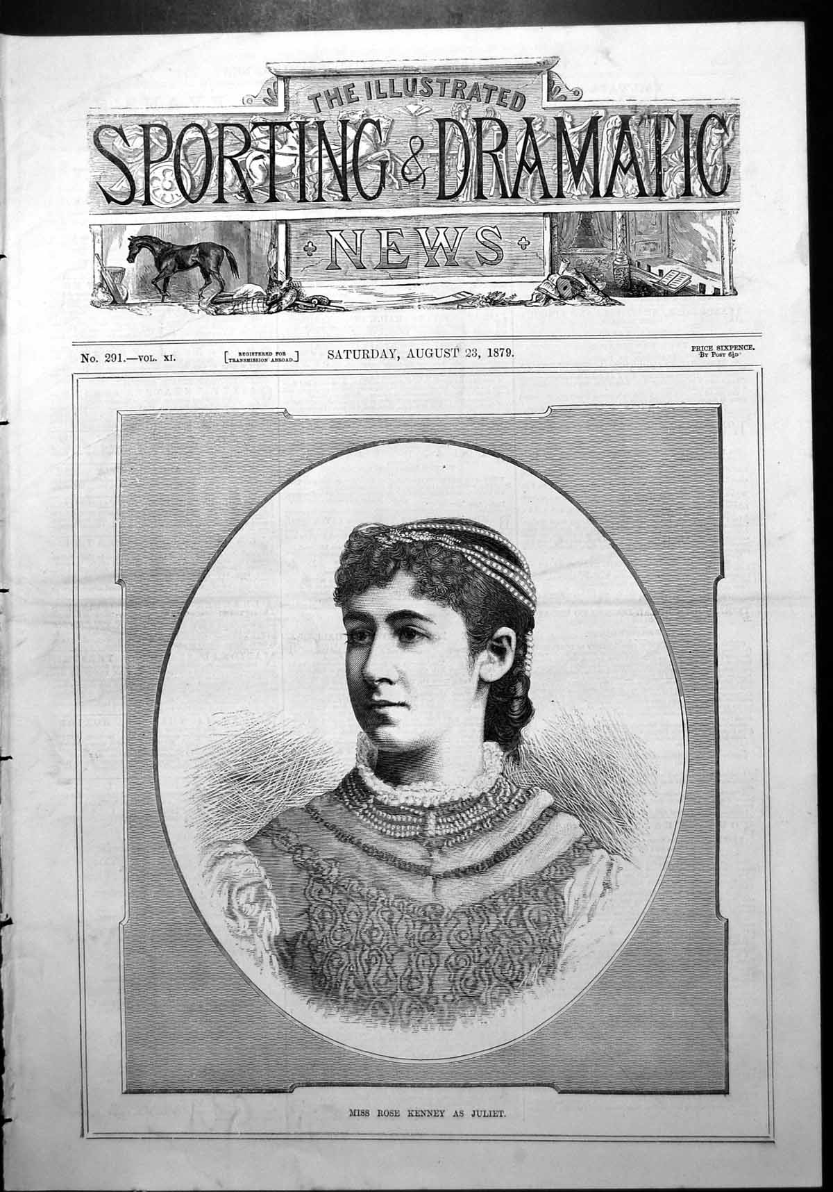 Old Miss Rose Kenney Juliet Frontispiece Portrait Embroidered Dress 1879 19th