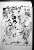 Old Print Handsome Hernani Gaiety Theatre Costumed Characters Swords 1879 19th