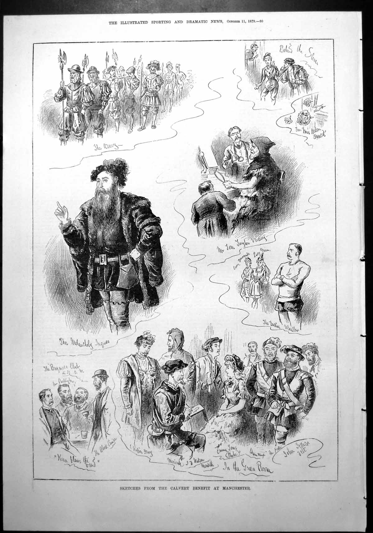 Old Sketches Calvert Benefit Manchester Melancholy Jacques Taylor 1879 19th