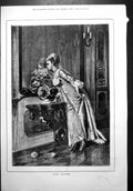 Old Rival Blossoms Lady Smelling Scent Indoor Flowers Roses Floor 1879 19th