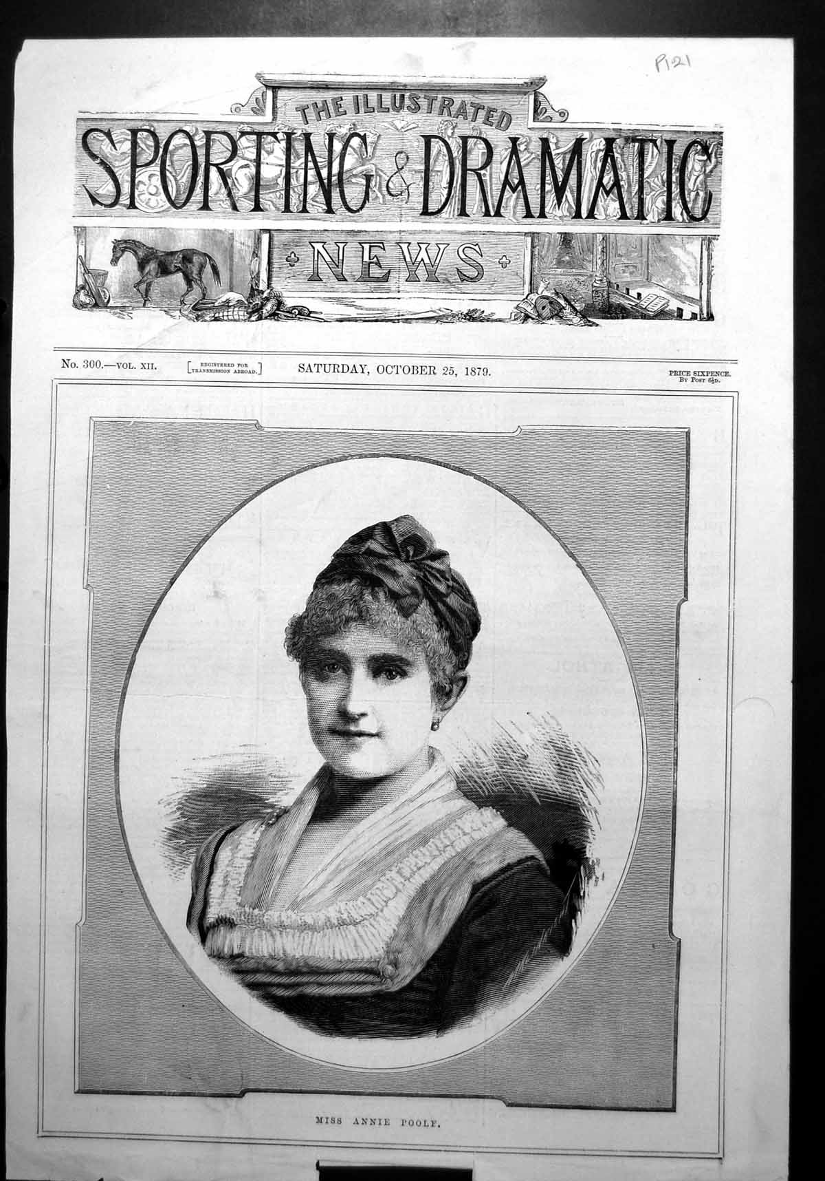 Old Miss Annie Poole Portrait Frontispiece Hat Lace Edged Dress 1879 Victorian